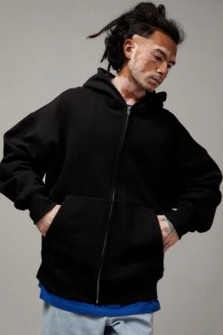 Baggy Graphic Zip Through Hoodie