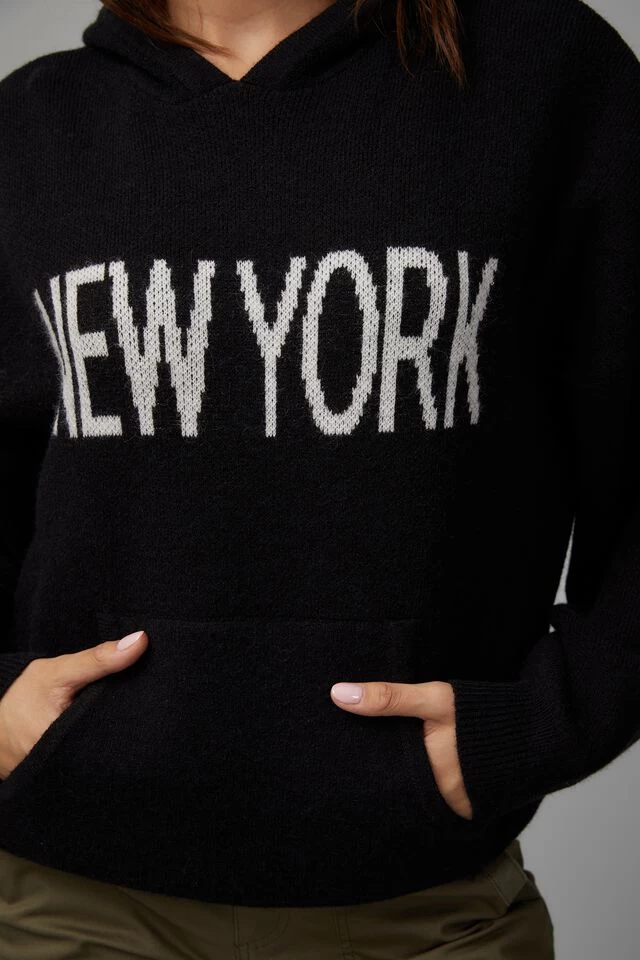 Oversized Jacquard Knit Hoodie - Image 2