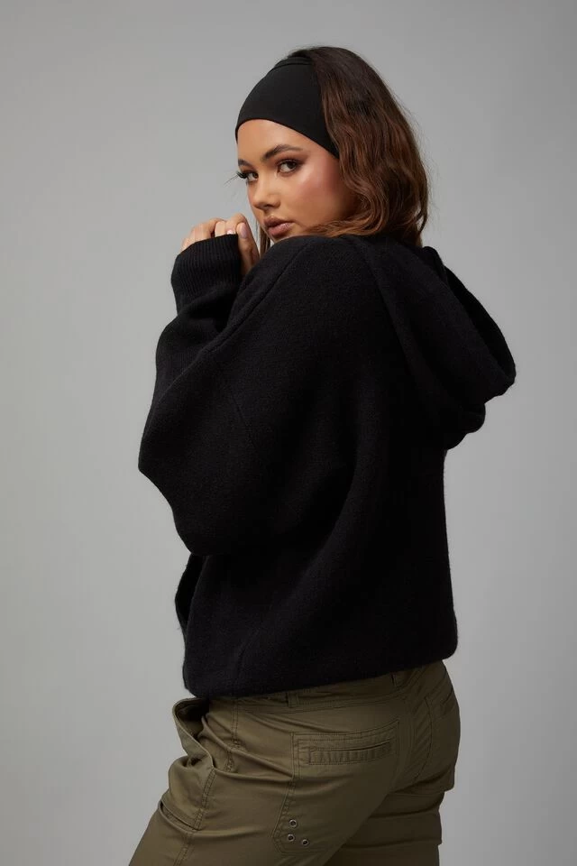 Oversized Jacquard Knit Hoodie - Image 3