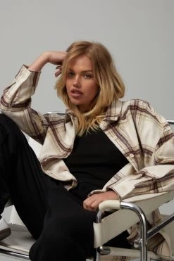 Oversize Long Sleeve Check Shirt