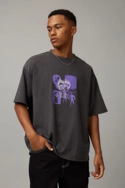 Half Half Heavy Weight Box Fit Graphic T Shirt