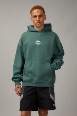 Half Half Baggy Graphic Hoodie