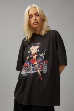 Lcn Betty Boop Oversized Graphic Tee