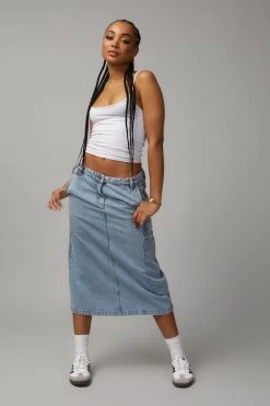 Denim Midi Skirt