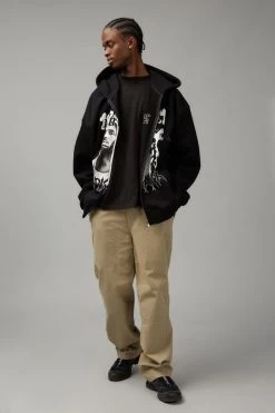 Music Merch Baggy Zip Thru Hoodie