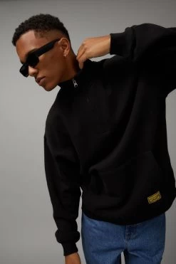 Half Half Funnel Neck Crew