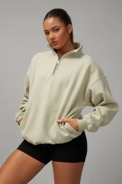 Slouchy Qtr Zip