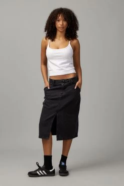 Knee Length Denim Skirt