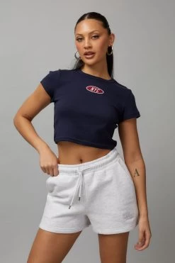 Cropped Fitted Graphic Tee