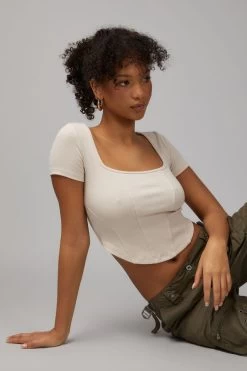 Short Sleeve Corset Tee