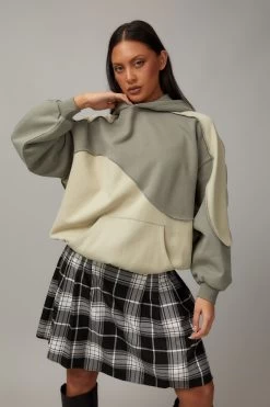 Slouchy Spliced Hoodie