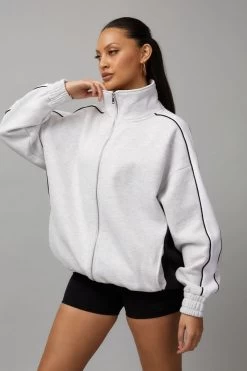 Collared Oversized Zip Through