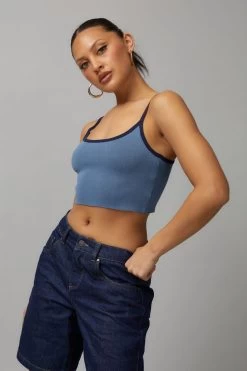 Crop Knit Contrast Cami